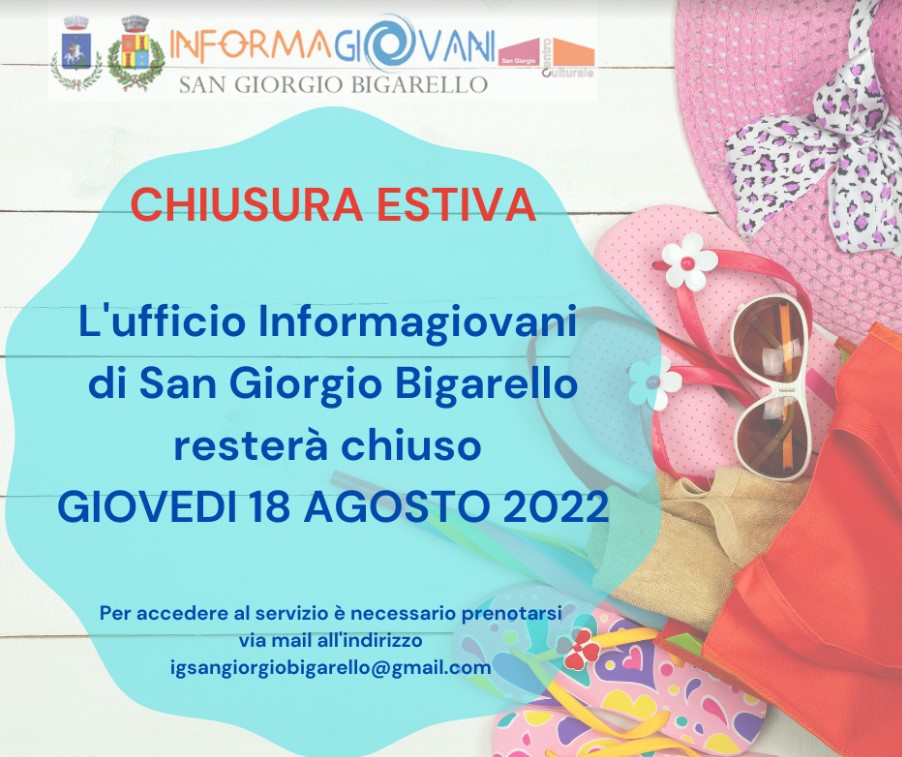 Chiusura estiva Sportello Informagiovani