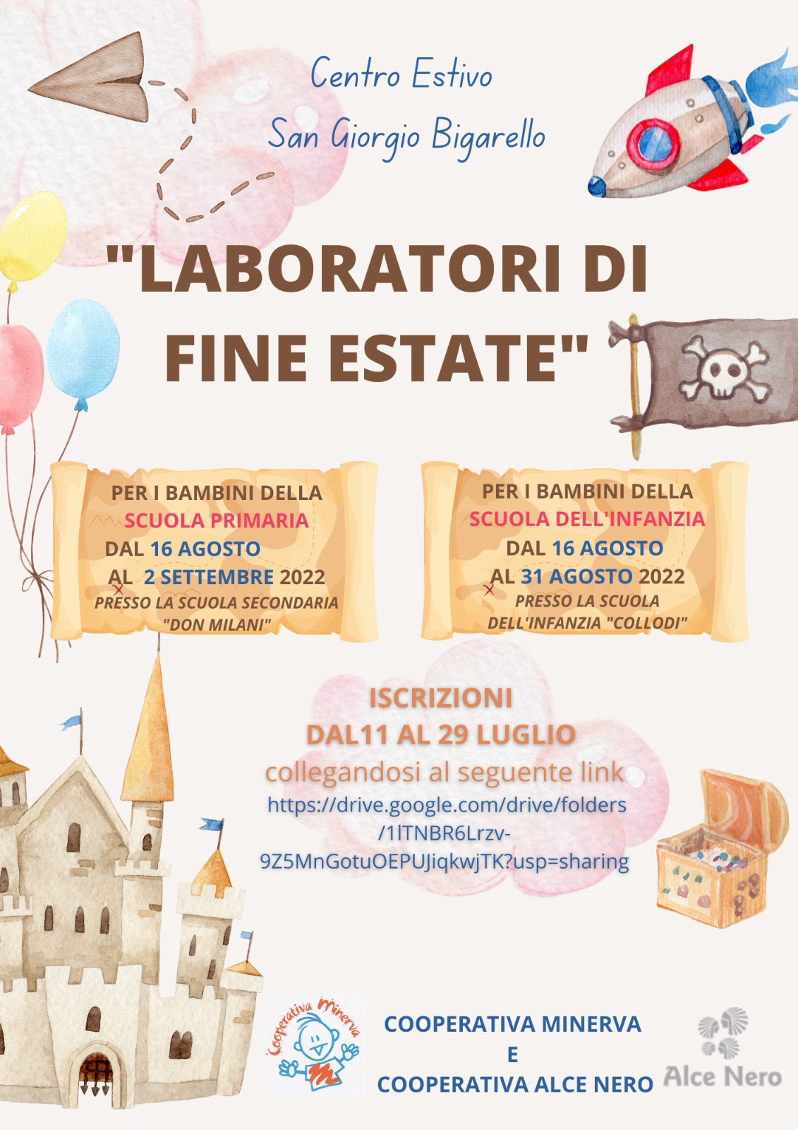 Laboratori di fine estate per i bambini della scuola primaria e della scuola dell'infanzia