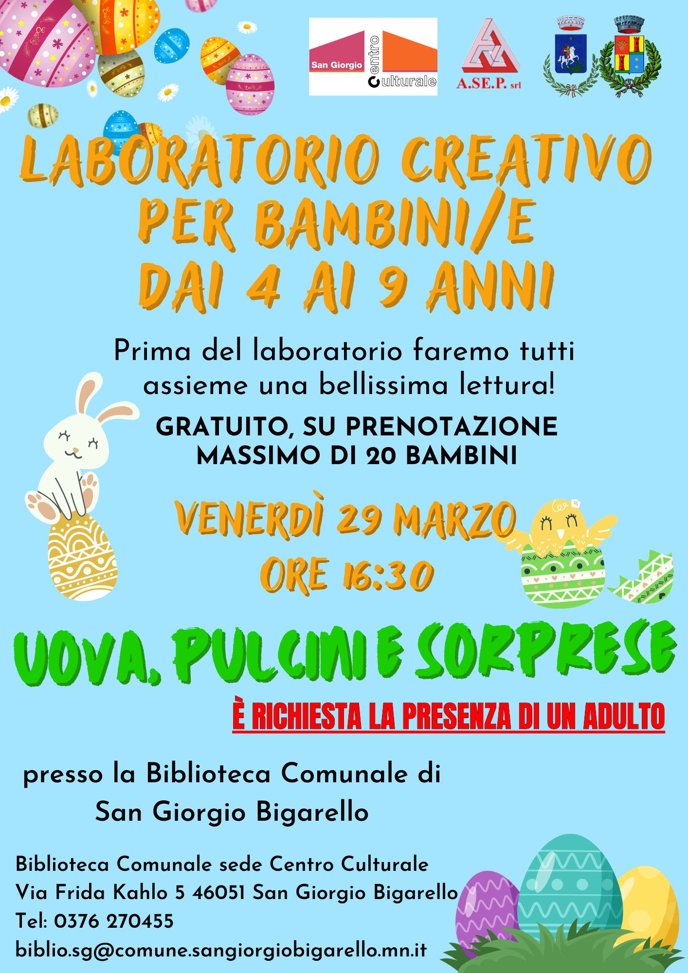 Uova, Pulcini e Sorprese - Lab. pasquale in Biblioteca