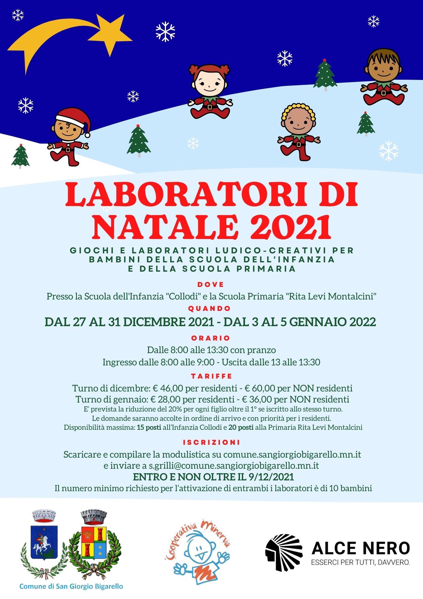 Laboratori di Natale 2021: attività ludico-creative per gli alunni delle Scuole dell’Infanzia e delle Scuole Primarie durante le Vacanze di Natale