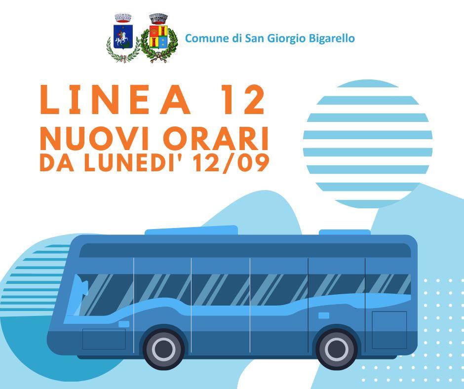 Linea 12: nuovi orari dal 12 settembre