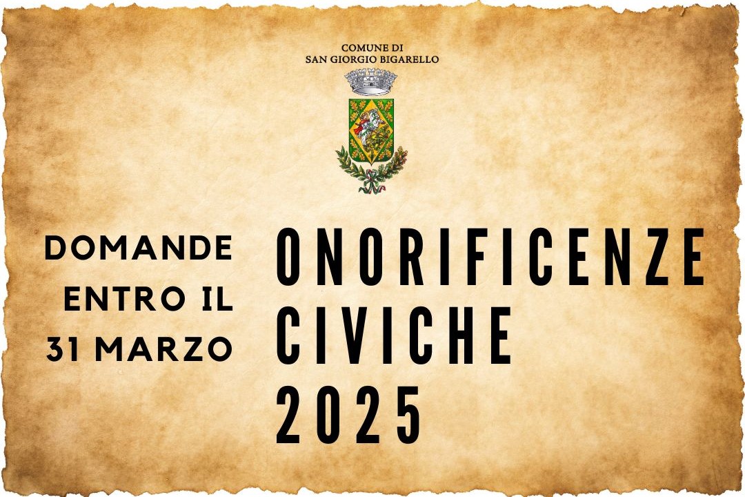 Onorificenze Civiche: avviso per la presentazione delle candidature