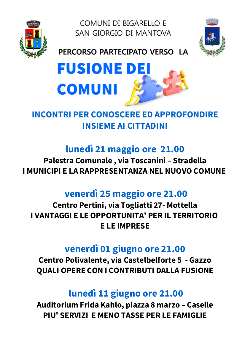 Fusione dei comuni San Giorgio e Bigarello - Incontri informativi