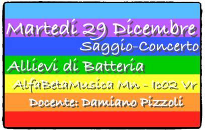 Saggio-Concerto Allievi di Batteria di Damiano Pizzoli - Ingresso Gratuito