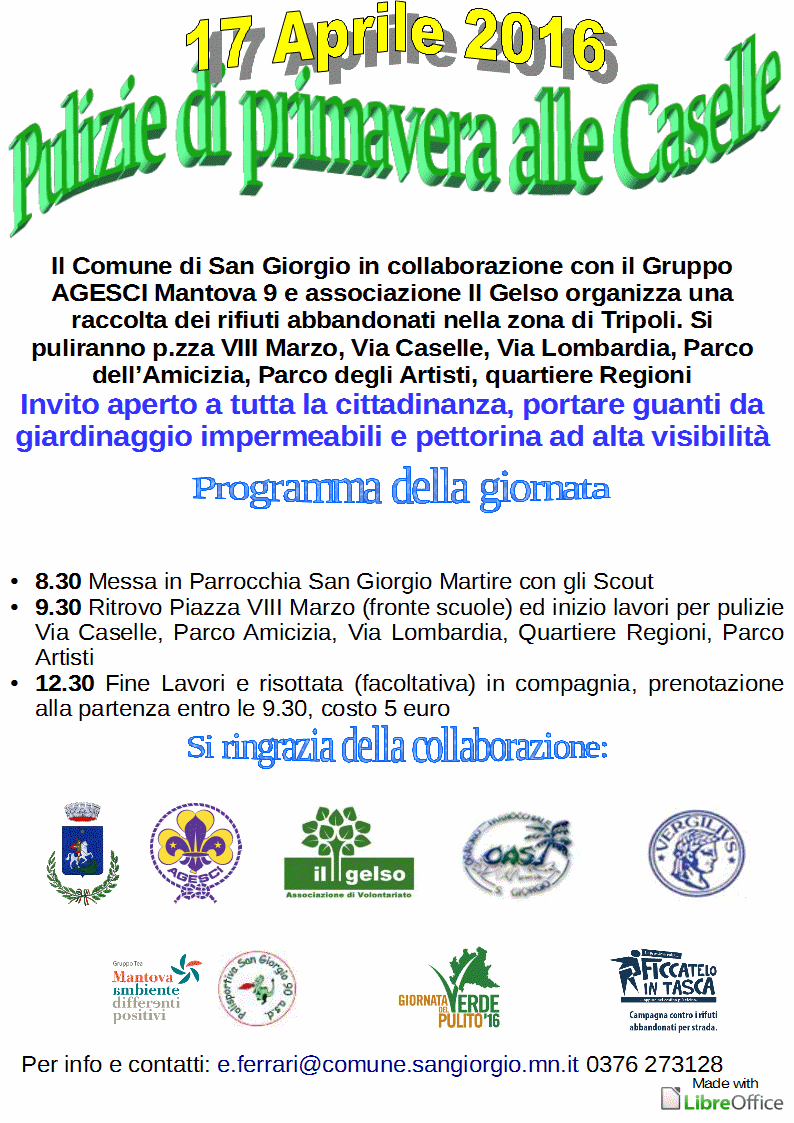 Giornata del Verde Pulito 2016: Pulizie di Primavera alle Caselle
