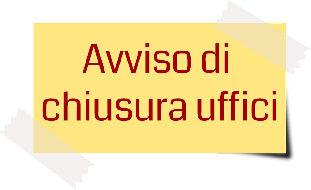 Avviso chiusura uffici Lavori Pubblici - Urbanistica - lunedì 19 settembre