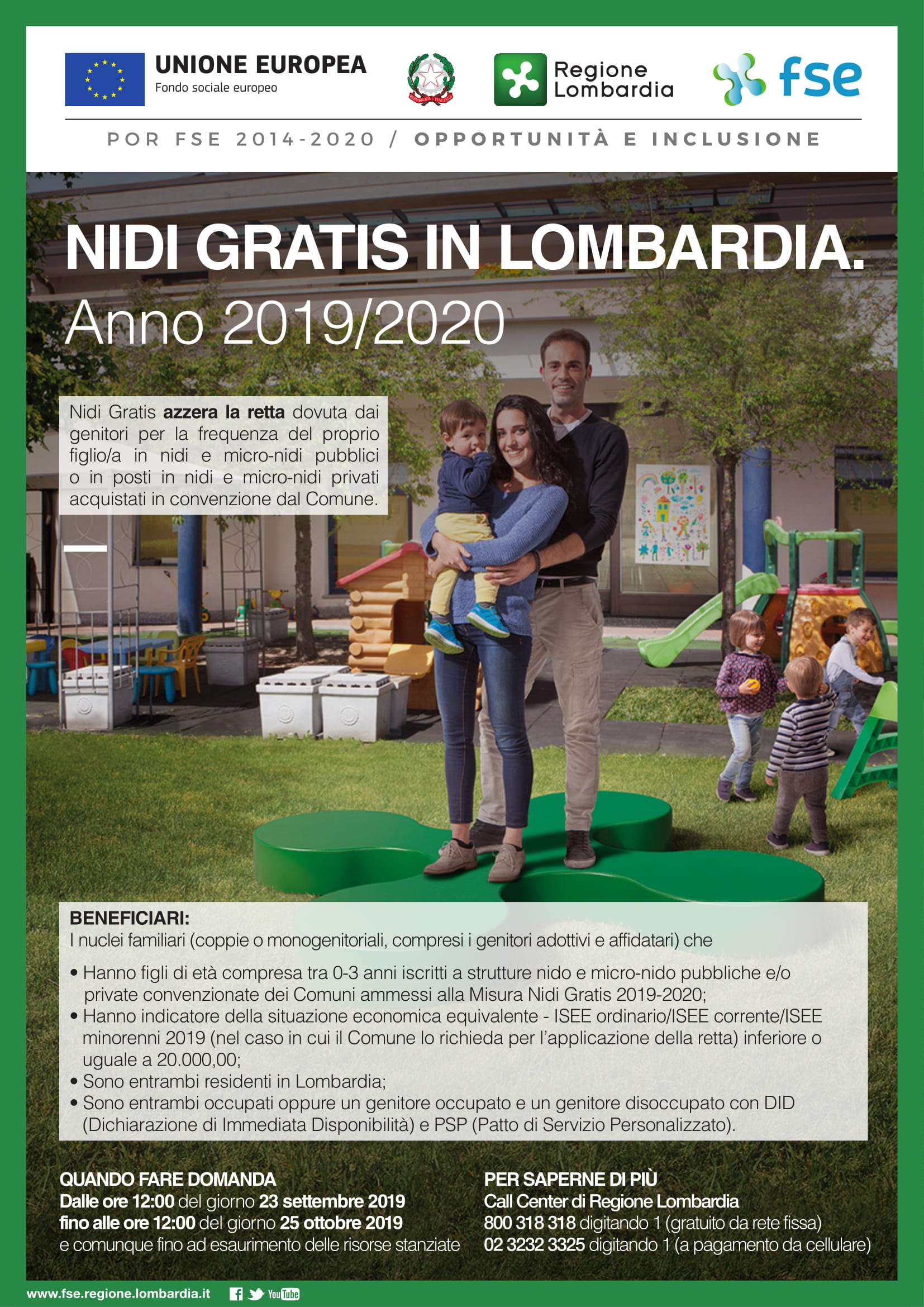 Nidi Gratis in Lombardia 2019/2020