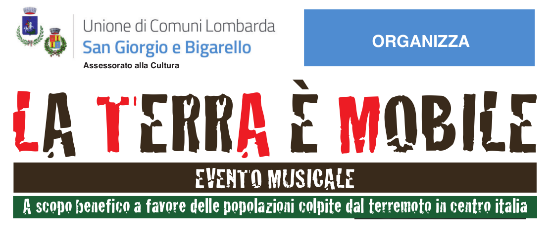Concerto benefico a favore dei terremotati del Centro Italia: La Terra è Mobile