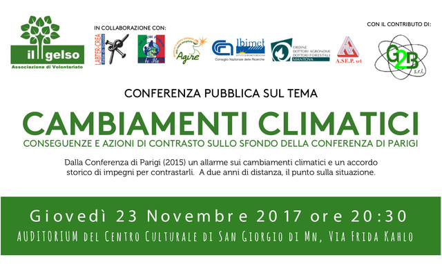 Conferenza pubblica sul tema: CAMBIAMENTI CLIMATICI (Eventi Istituzionali)