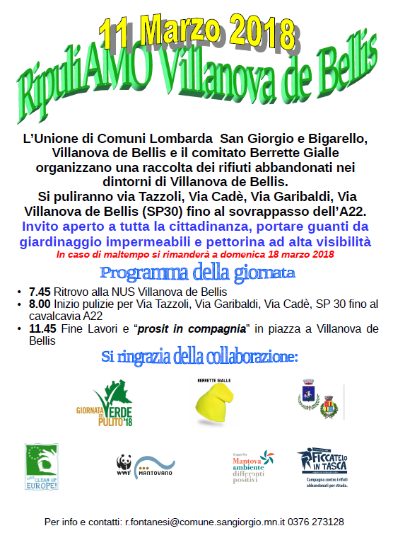 Domenica 11 marzo giornata del Verde Pulito 