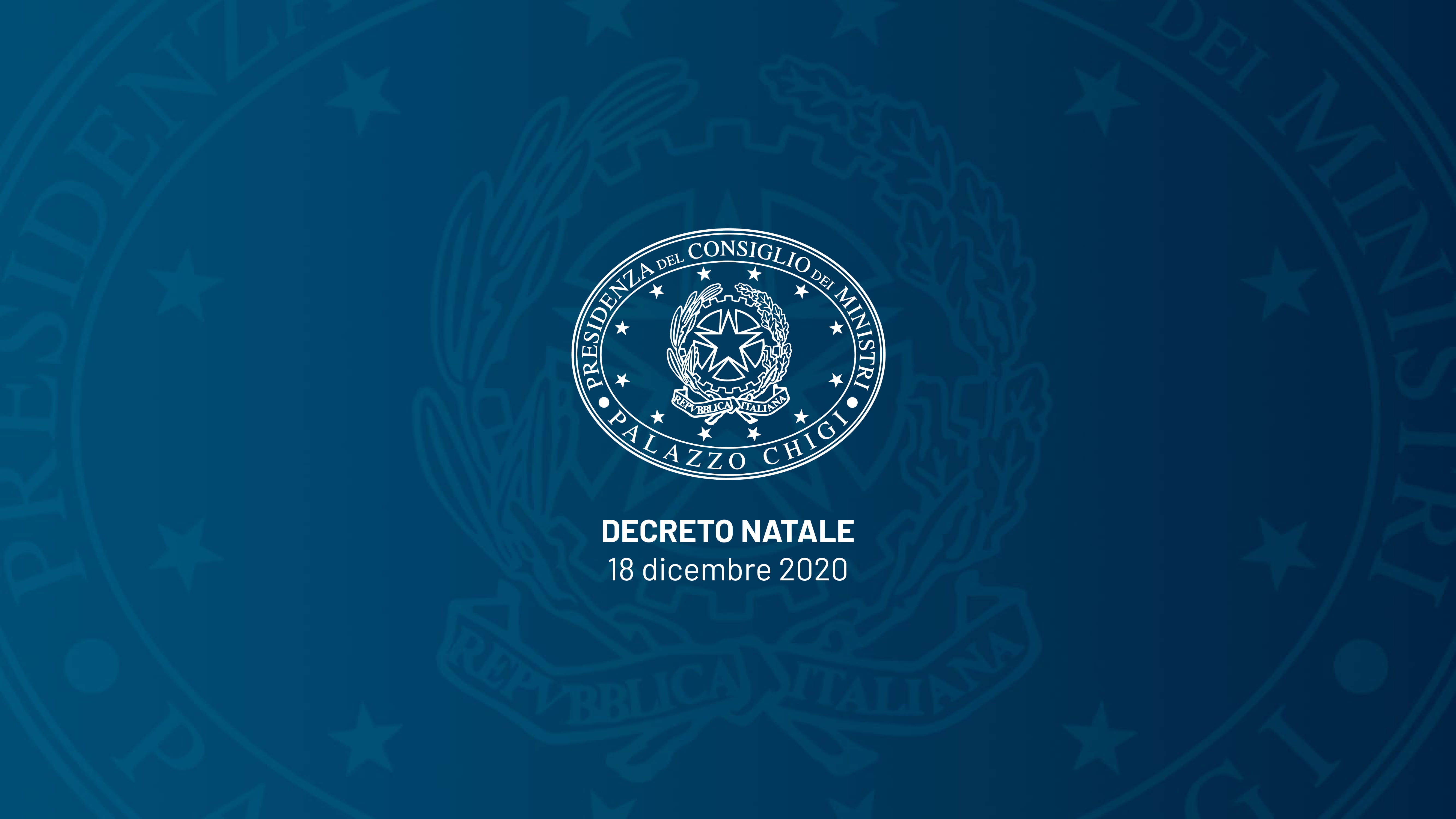 DPCM di Natale - DECRETO-LEGGE 18 dicembre 2020, n. 172