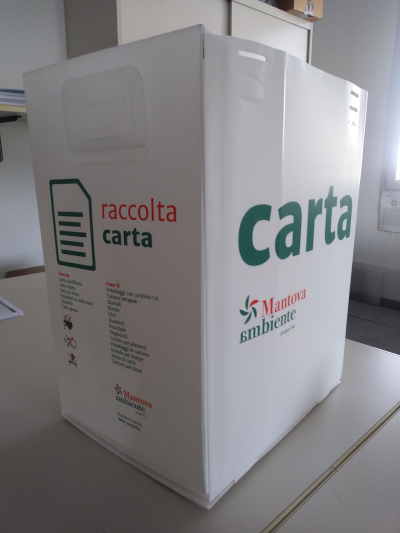 Ritiro contenitore per raccolta carta e cartone in cartonplast 