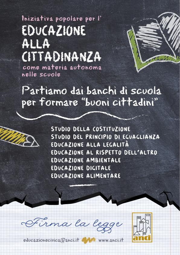 Raccolta firme per l'introduzione della materia Educazione alla cittadinanza a scuola