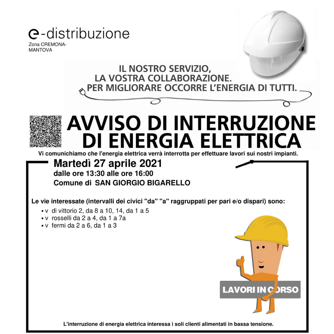 Interruzione energia elettrica - Loc. Gazzo