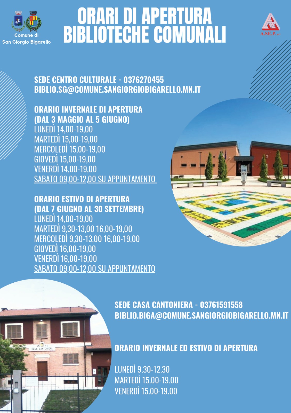 Nuovi orari di apertura Biblioteche Comunali