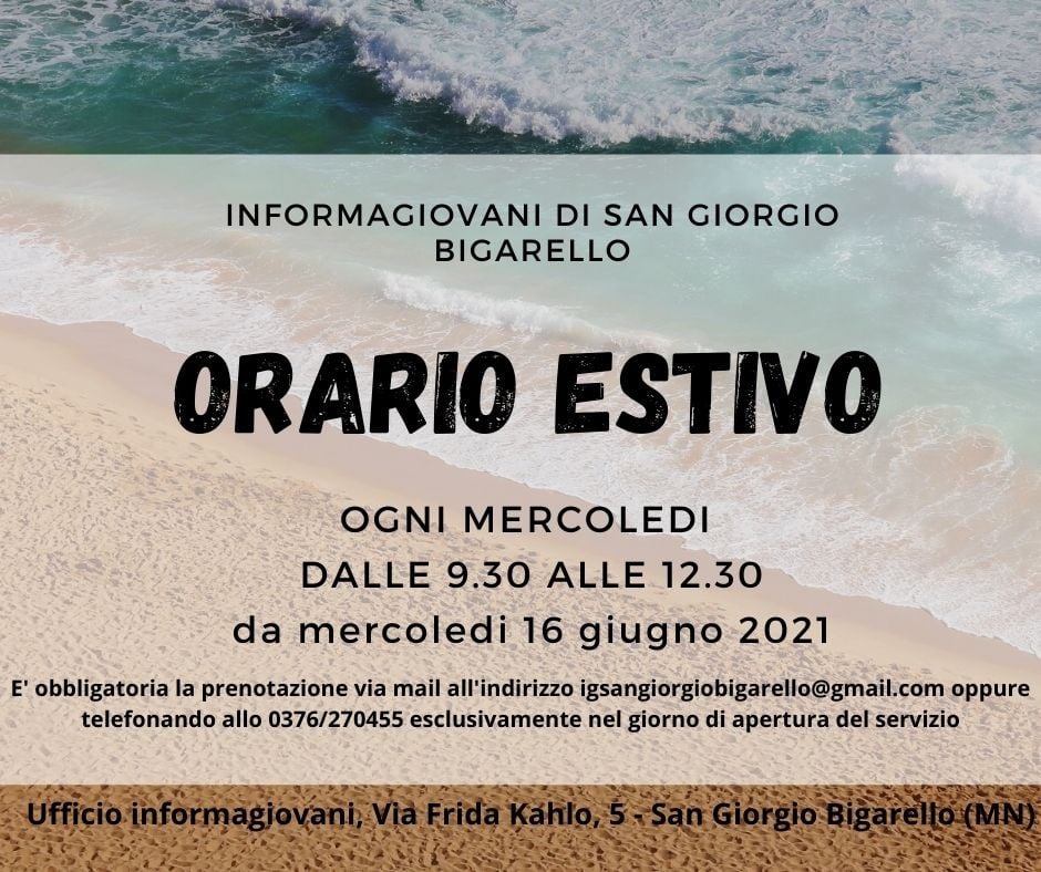 Orario estivo Informagiovani