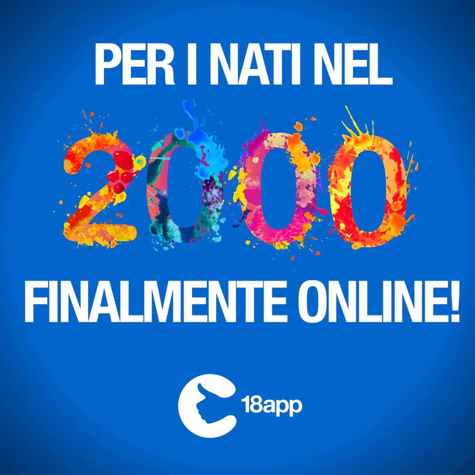 18app.it: Se sei del 2000 hai 500€ da spendere in buoni