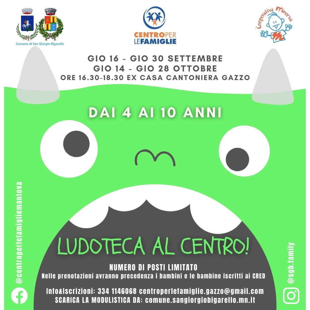 A settembre torna la Ludoteca del Centro per le Famiglie