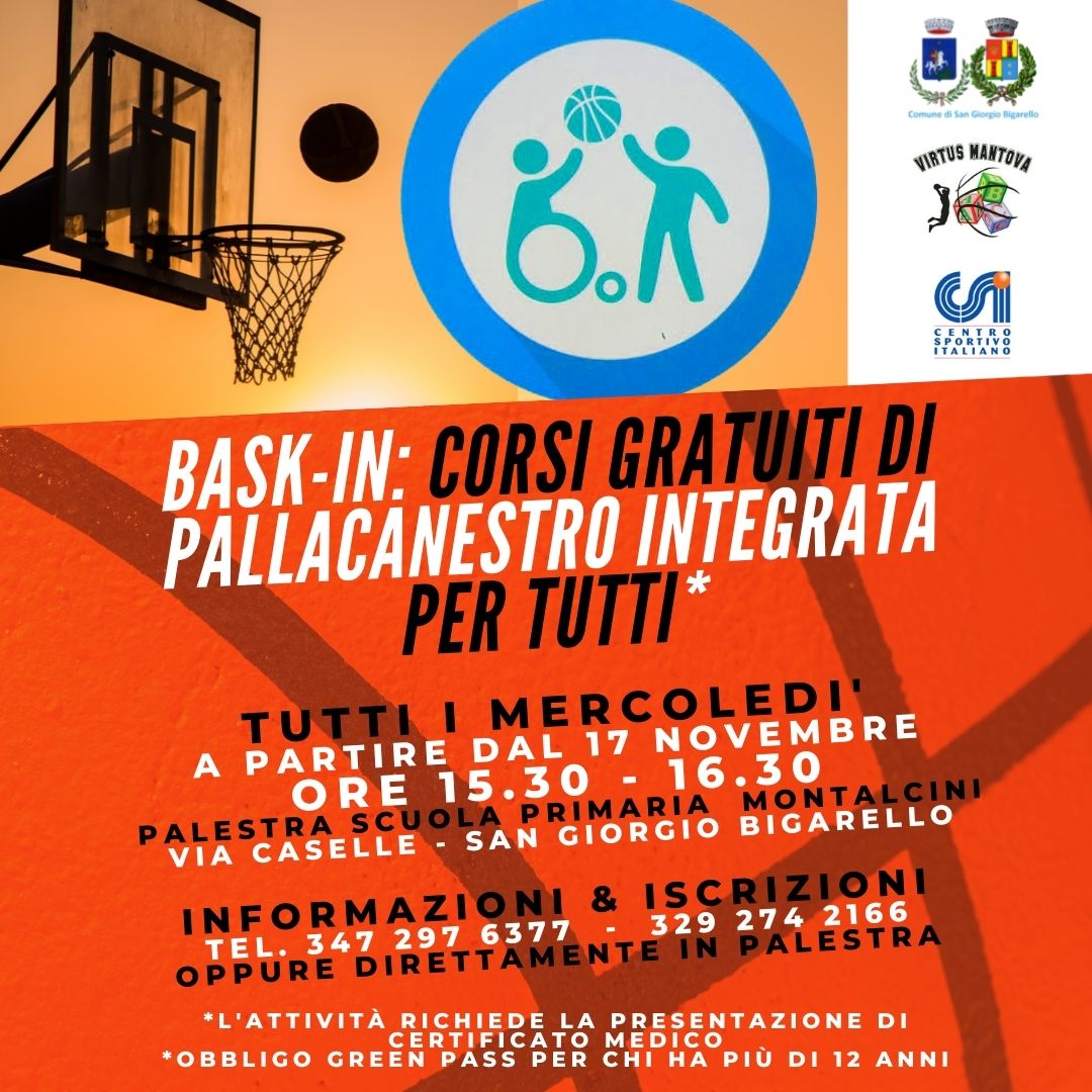 In partenza un progetto di Bask-in gratuito a San Giorgio Bigarello